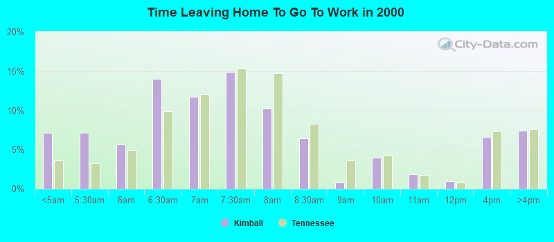 Time Leaving Home To Go To Work in 2000