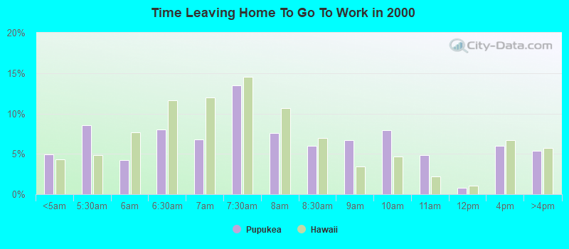 Time Leaving Home To Go To Work in 2000