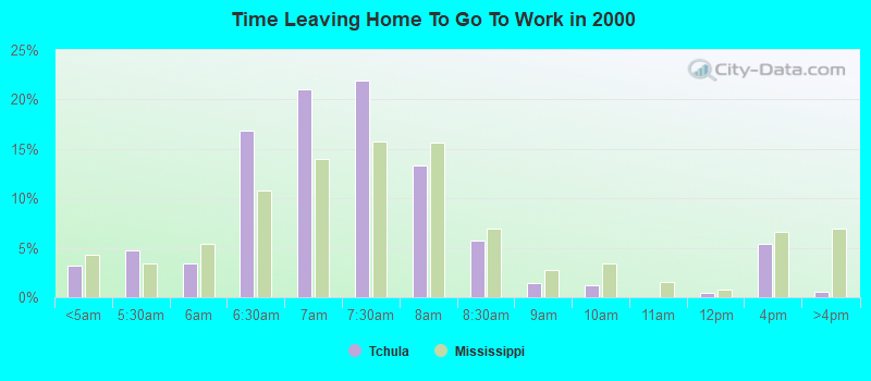 Time Leaving Home To Go To Work in 2000