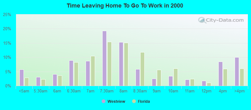 Time Leaving Home To Go To Work in 2000