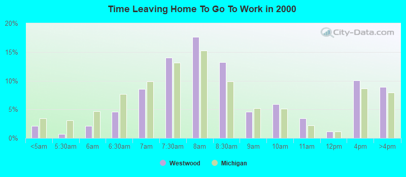 Time Leaving Home To Go To Work in 2000