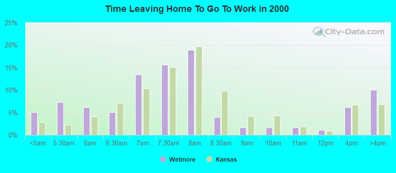 Time Leaving Home To Go To Work in 2000