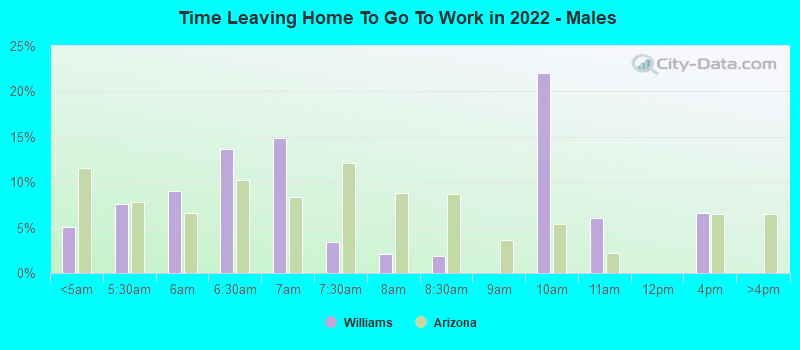 Time Leaving Home To Go To Work in 2022 - Males