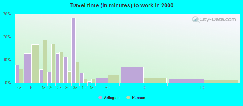 Travel time (in minutes) to work