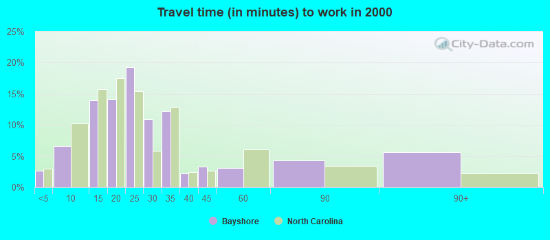 Travel time (in minutes) to work