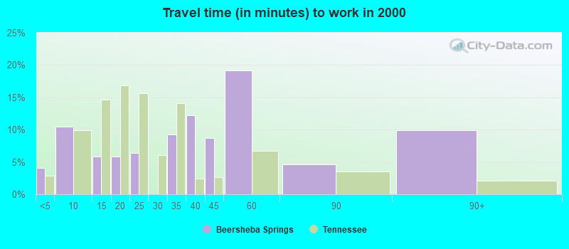 Travel time (in minutes) to work