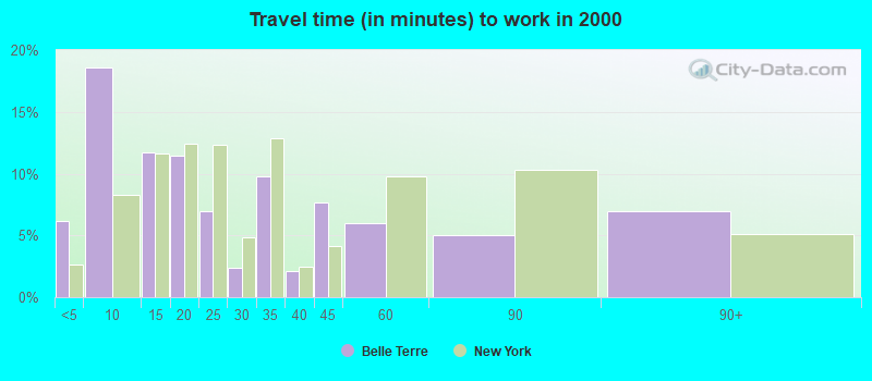 Travel time (in minutes) to work