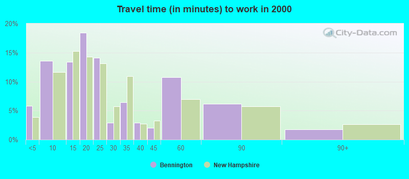 Travel time (in minutes) to work