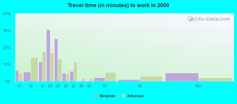 Travel time (in minutes) to work