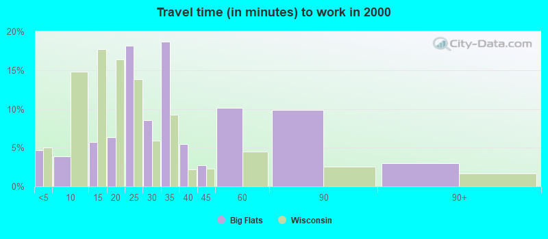 Travel time (in minutes) to work