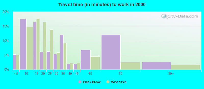 Travel time (in minutes) to work