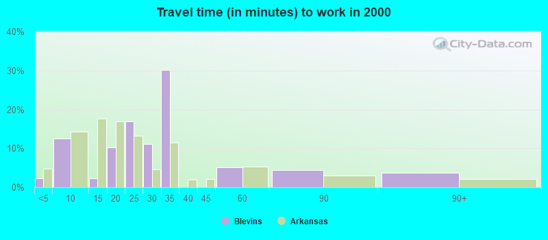 Travel time (in minutes) to work