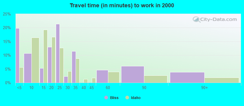 Travel time (in minutes) to work