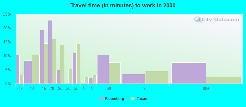 Travel time (in minutes) to work