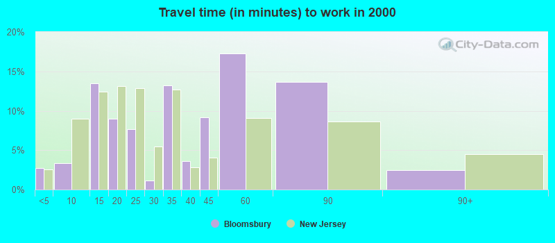 Travel time (in minutes) to work