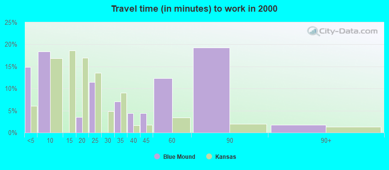 Travel time (in minutes) to work