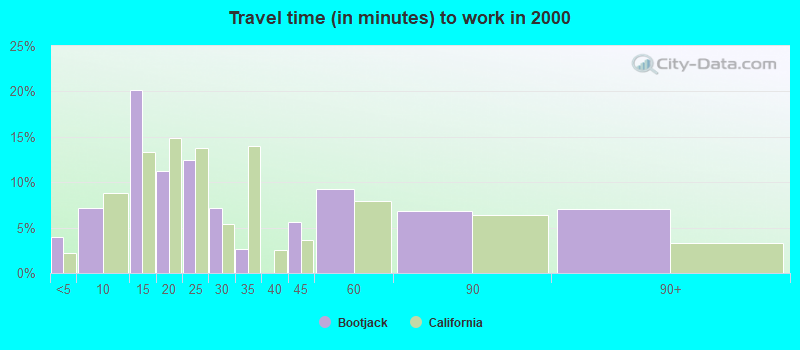 Travel time (in minutes) to work