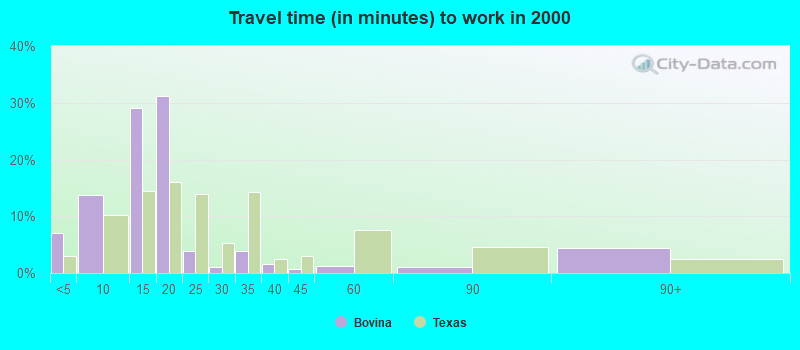 Travel time (in minutes) to work