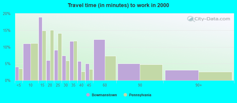 Travel time (in minutes) to work