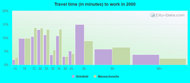 Travel time (in minutes) to work