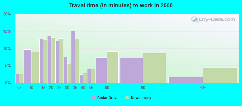 Travel time (in minutes) to work