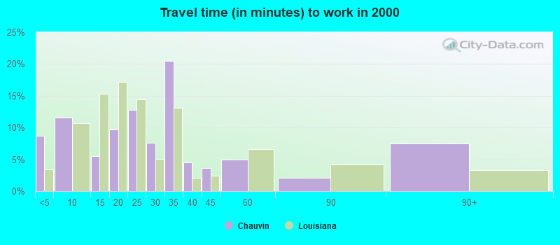 Travel time (in minutes) to work