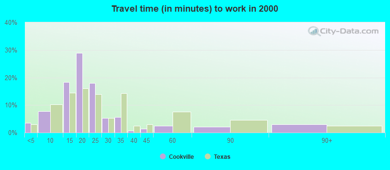 Travel time (in minutes) to work