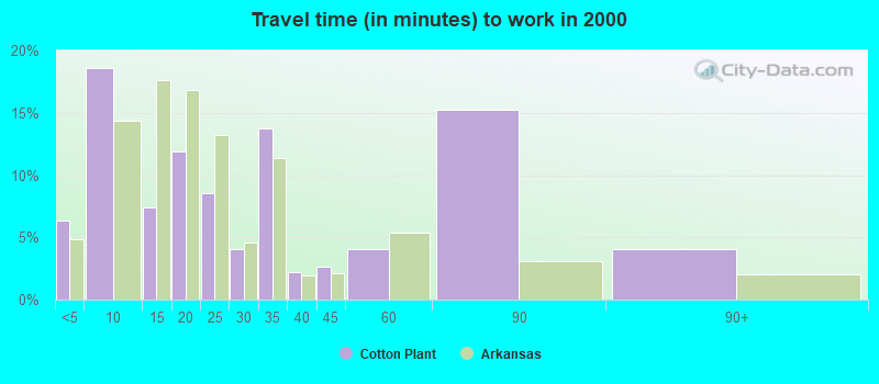 Travel time (in minutes) to work