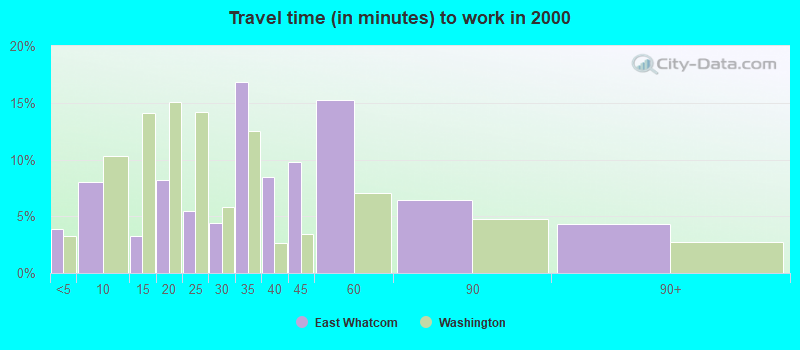 Travel time (in minutes) to work