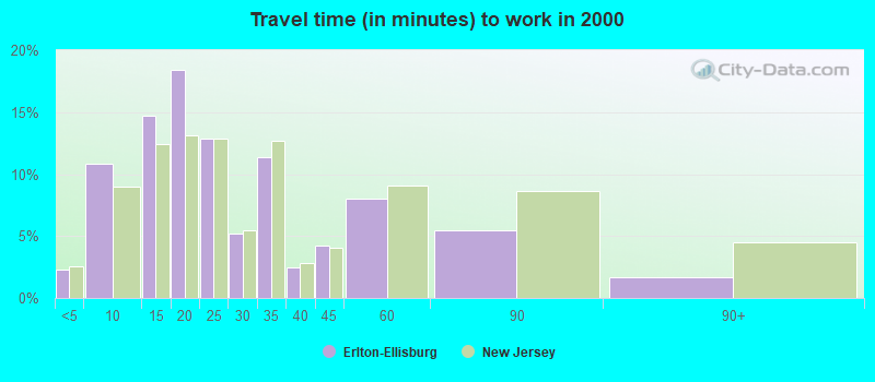 Travel time (in minutes) to work