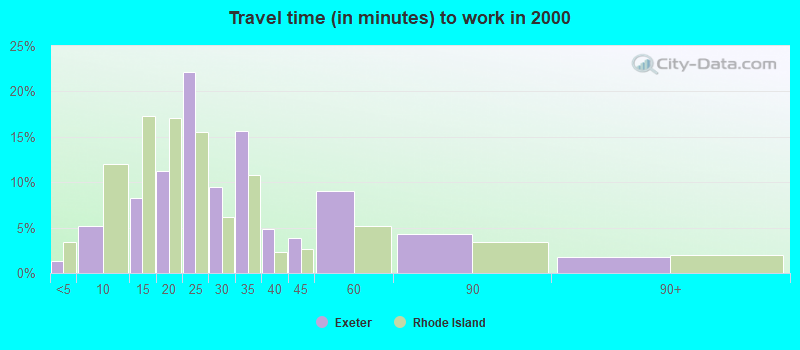 Travel time (in minutes) to work