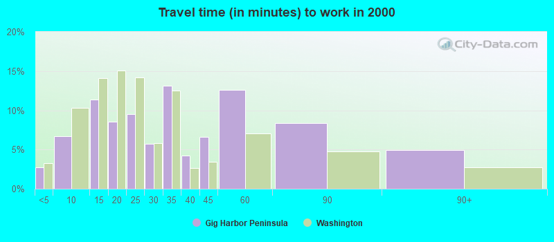 Travel time (in minutes) to work