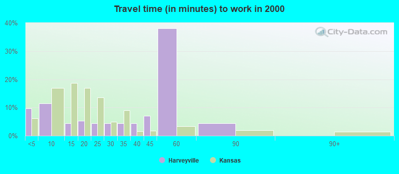 Travel time (in minutes) to work