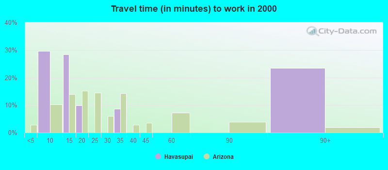 Travel time (in minutes) to work