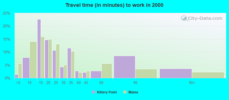 Travel time (in minutes) to work