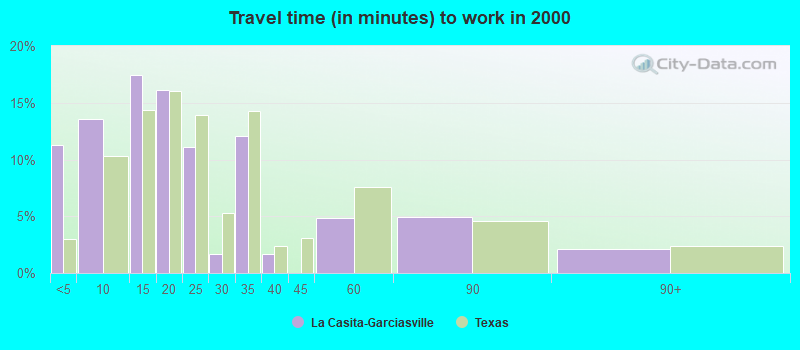 Travel time (in minutes) to work