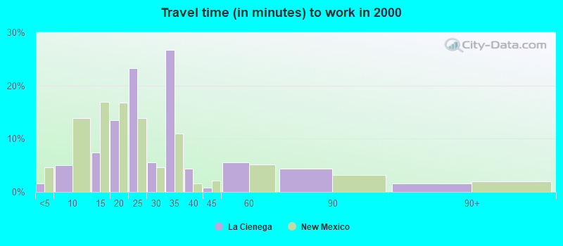 Travel time (in minutes) to work