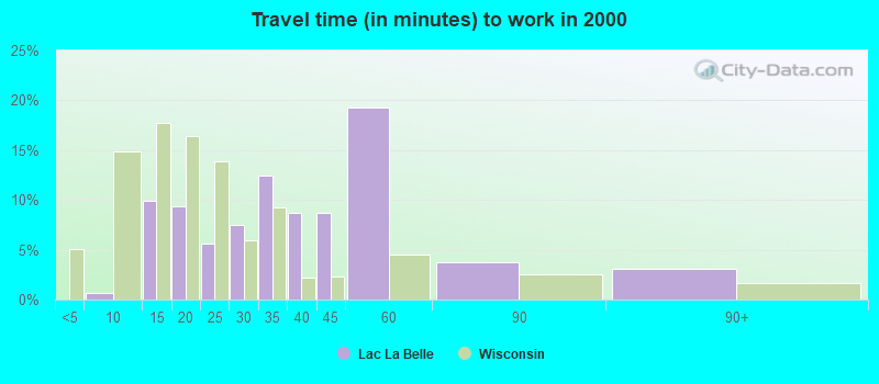 Travel time (in minutes) to work