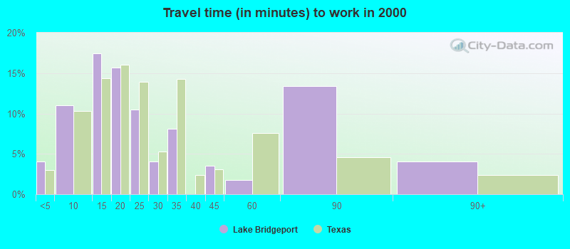 Travel time (in minutes) to work