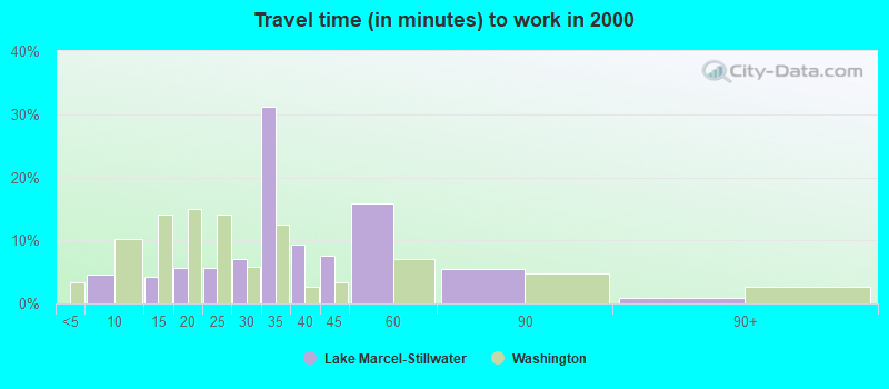 Travel time (in minutes) to work