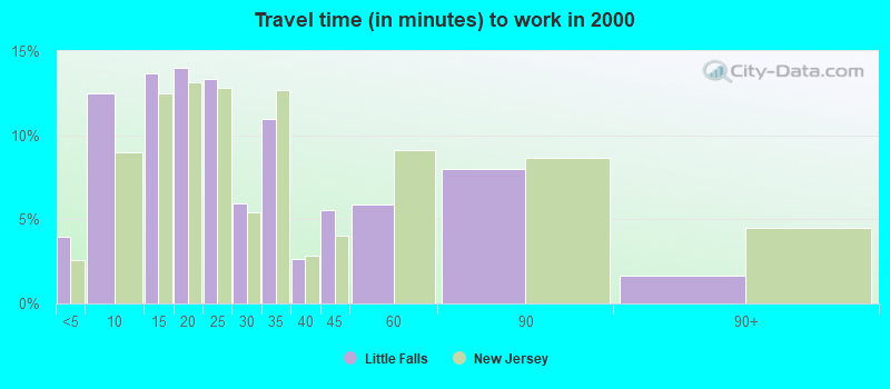 Travel time (in minutes) to work