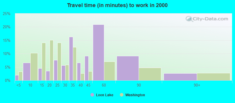 Travel time (in minutes) to work