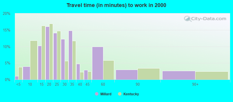 Travel time (in minutes) to work