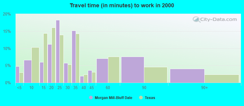 Travel time (in minutes) to work