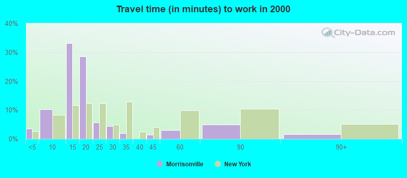 Travel time (in minutes) to work