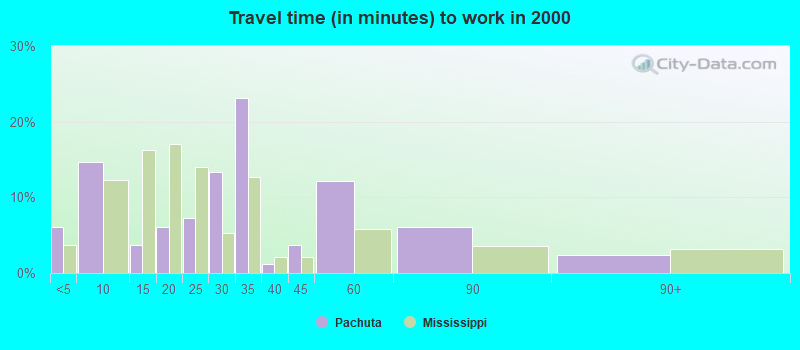 Travel time (in minutes) to work