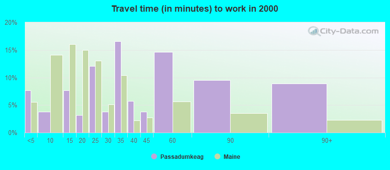 Travel time (in minutes) to work