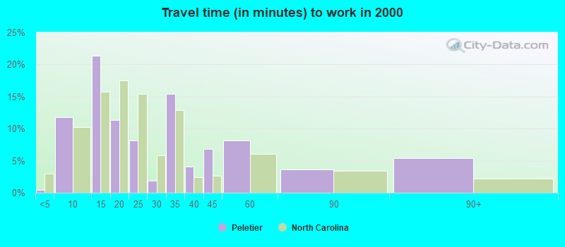 Travel time (in minutes) to work