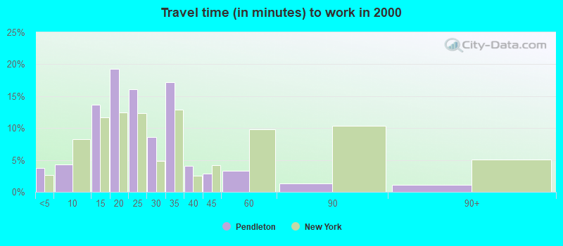 Travel time (in minutes) to work