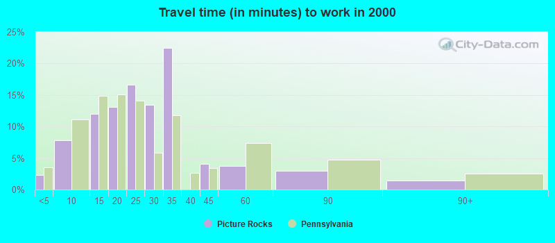 Travel time (in minutes) to work